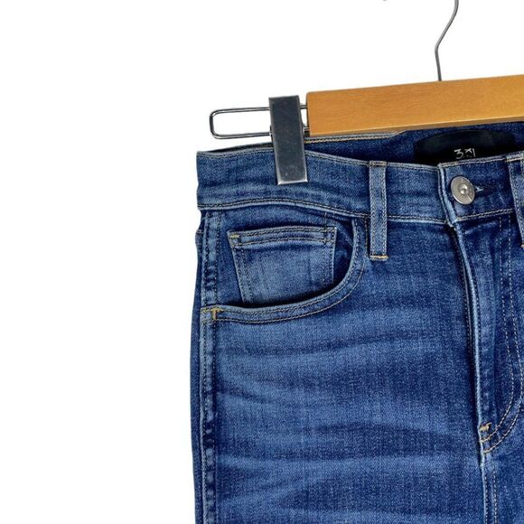 3 X 1 NYC Made Here Women's Blue Stevie High Rise Straight Leg Jeans US 25 - Picture 4 of 12